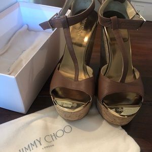 Jimmy choo leather wedges